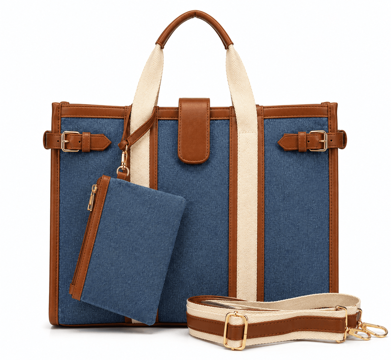 Denim Tote Bag (Dark Denim Blue) - View 1