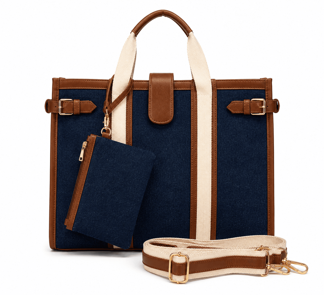 Denim Tote Bag (Light Denim Blue) - View 1