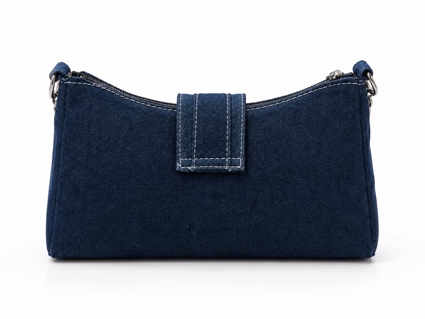 Denim Shoulder Bag Dark Blue - View 2