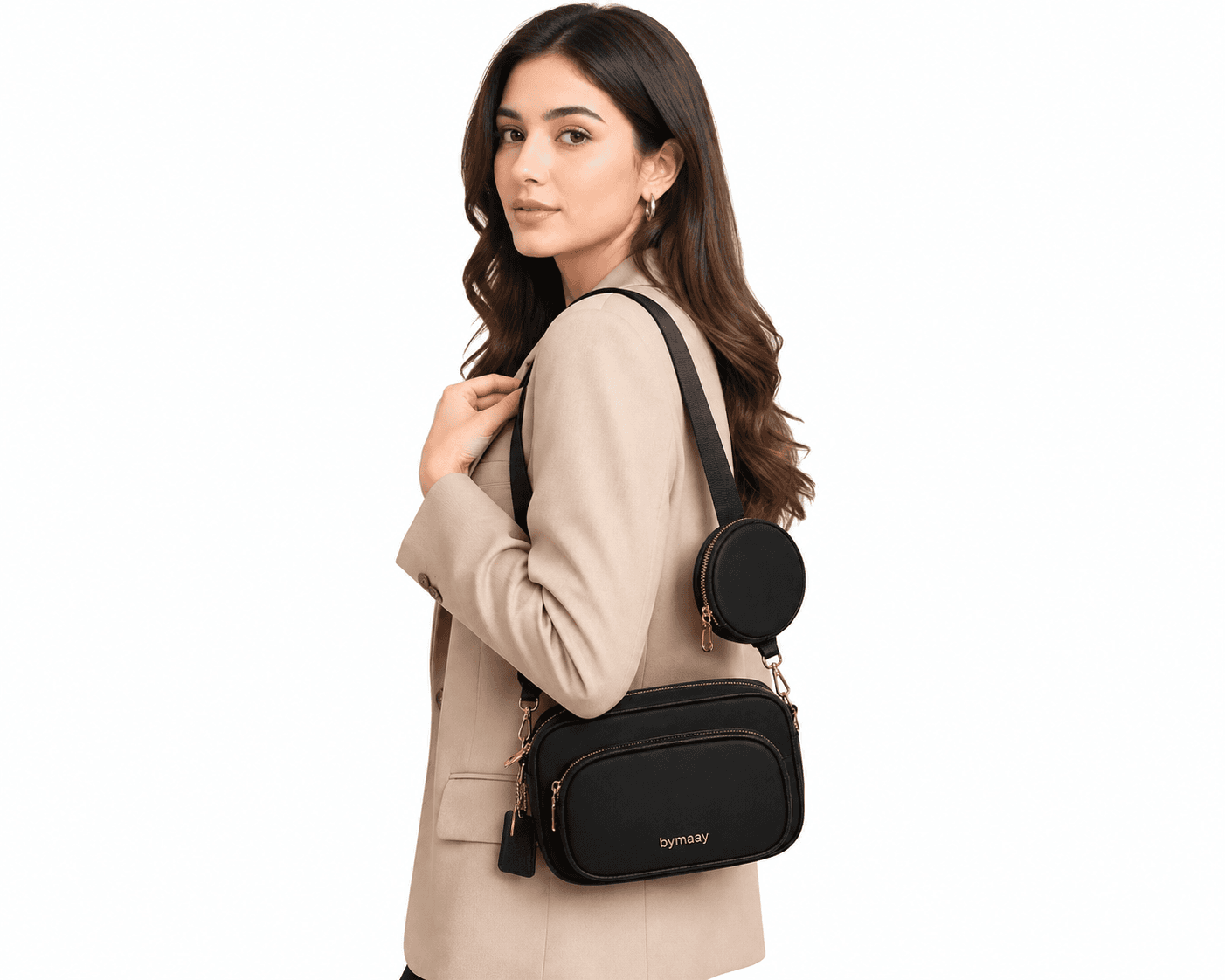 Sahari Hub Noir Multi-Compartment Sling Bag Set - View 4