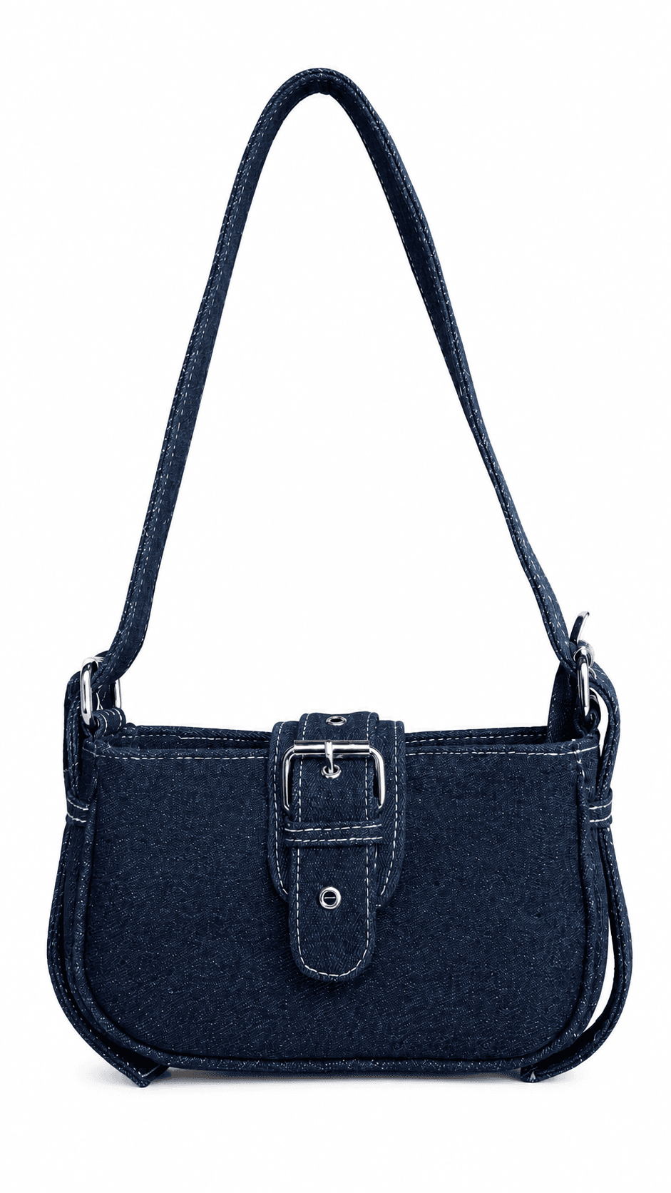 Y2K Denim Baguette Shoulder Bag