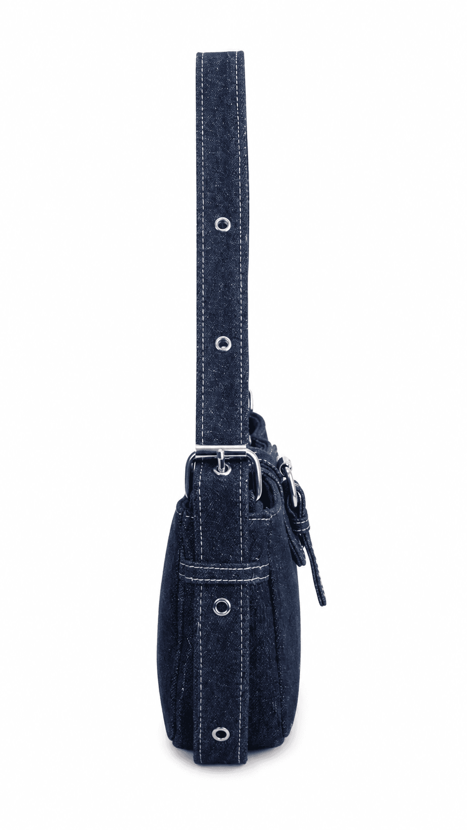 Y2K Denim Baguette Shoulder Bag - View 3