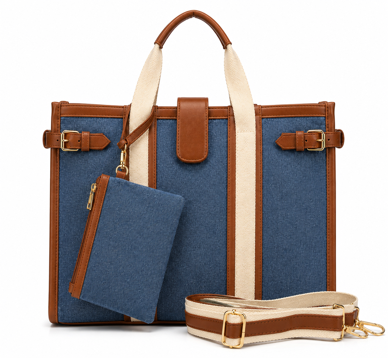 Denim Tote Bag (Dark Denim Blue) - View 1