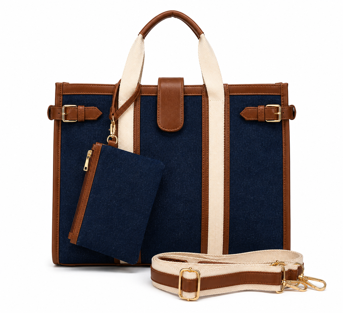 Denim Tote Bag (Light Denim Blue) - View 1